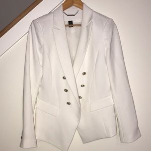 White House Black Market ivory blazer size 10